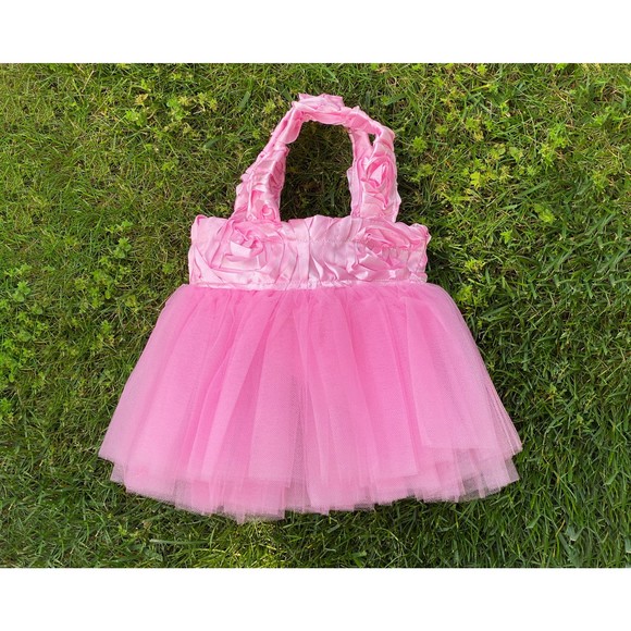 Pink Flower Girl Bag, Ballet Tutu Tote, Ballerina Bag, Princess Costume Bag - Picture 3 of 3